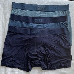 SAXX Men's Boxer Briefs - Navy, Slate, Sky - (3) New - No tags